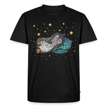 Cuddly Shirt Sleeping Shirt Penguin Morning Muffle - Men's Premium Organic T-Shirt - black - Front - Nico (187cm)