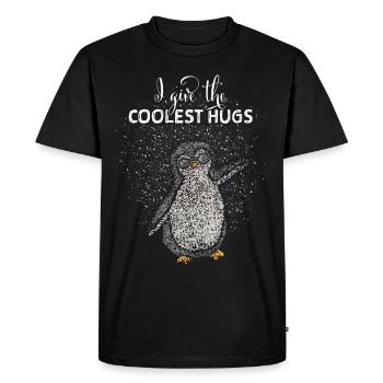 Cuddly Shirt Hugs Hug Penguin Penguins - Men's Premium Organic T-Shirt - black - Front - Nico (187cm)