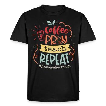 Inspiring Homeschool Teacher Coffeeholic Gesche - Men's Premium Organic T-Shirt - black - Front - Nico (187cm)