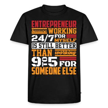 Entrepreneurs Business Lifestyle Cadeaux I - T-shirt Premium bio Homme - noir - Devant - Nico (187cm)