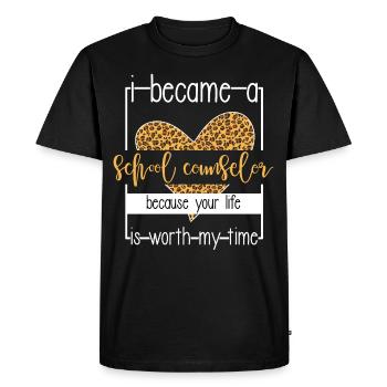 Conseiller d’orientation Appréciation Counseling scolaire - T-shirt Premium bio Homme - noir - Devant - Nico (187cm)