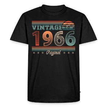 Vintage 1966 Year of birth 1966 Birthday Men - Men's Premium Organic T-Shirt - black - Front - Nico (187cm)