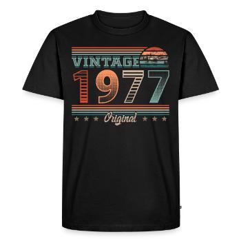 Vintage 1977 Year of birth 1977 Birthday Men - Men's Premium Organic T-Shirt - black - Front - Nico (187cm)
