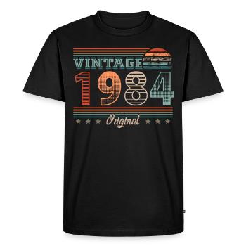 Millésime 1984 Année de naissance 1984 Anniversaire Hommes - T-shirt Premium bio Homme - noir - Devant - Nico (187cm)