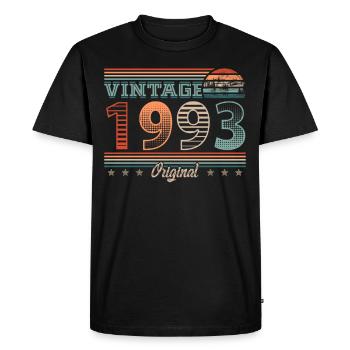 Millésime 1993 Année de naissance 1993 Anniversaire Hommes - T-shirt Premium bio Homme - noir - Devant - Nico (187cm)