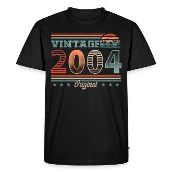 Millésime 2004 Année de naissance 2004 Anniversaire Hommes - T-shirt Premium bio Homme - noir - Devant - Nico (187cm)