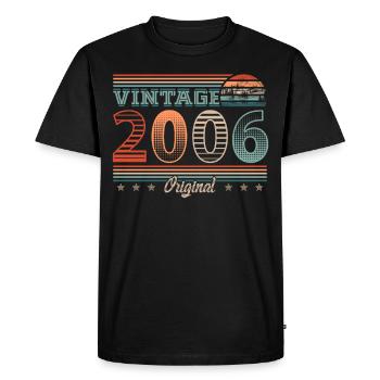 Millésime 2006 Année de naissance 2006 Anniversaire Hommes - T-shirt Premium bio Homme - noir - Devant - Nico (187cm)