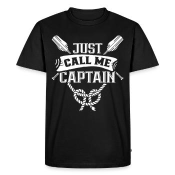 Just call me captain boating boat ship - Men's Premium Organic T-Shirt - black - Front - Nico (187cm)
