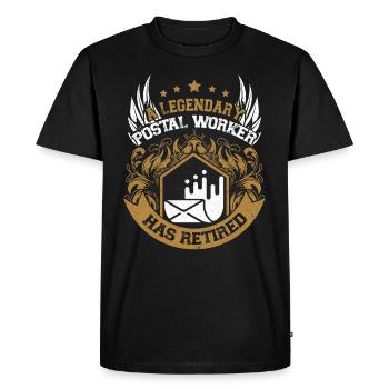 Un facteur légendaire est à la retraite - T-shirt Premium bio Homme - noir - Devant - Nico (187cm)