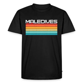 Vintage Maldives Voyage de vacances Maldives - T-shirt Premium bio Homme - noir - Devant - Nico (187cm)