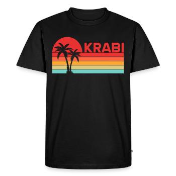 Vintage Holiday Trip Krabi Thaïlande Asie - T-shirt Premium bio Homme - noir - Devant - Nico (187cm)