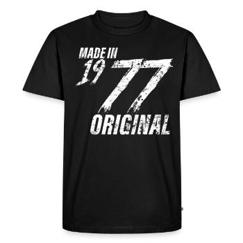 Made In 1977 Year of birth 1977 Birthday Women - Men's Premium Organic T-Shirt - black - Front - Nico (187cm)