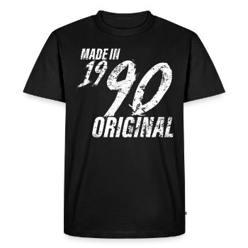 Fait en 1990 Année de naissance 1990 Anniversaire Femmes - T-shirt Premium bio Homme - noir - Devant - Nico (187cm)