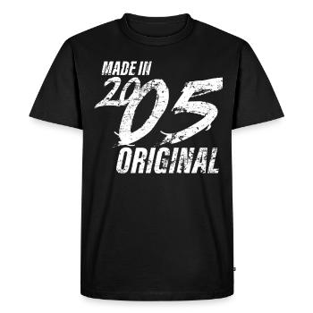 Made in 2005 Year of birth 2005 Birthday Women - Men's Premium Organic T-Shirt - black - Front - Nico (187cm)