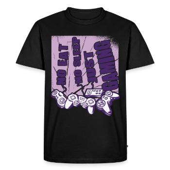 Gamer No Eat No Sleep Just Gaming Video Game - Men's Premium Organic T-Shirt - black - Front - Nico (187cm)