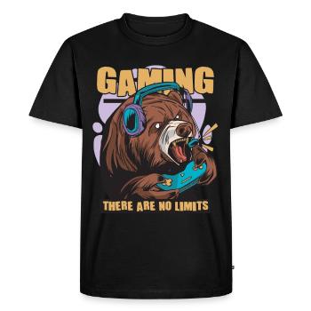 Gaming There Are No Limits Nerd Gamer Video Game - Men's Premium Organic T-Shirt - black - Front - Nico (187cm)