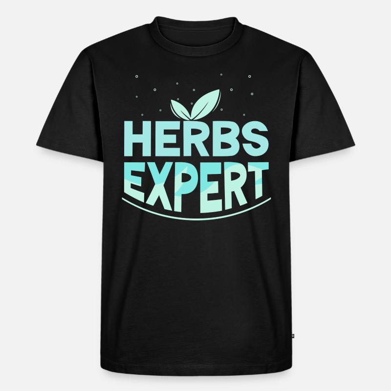 Kräuterexperte Kräuter Kraut Kräutergarten - Männer Premium Bio T-Shirt - Schwarz