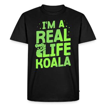 I Am A Real Koala Sweet Animal Koalas Koala Bear - Men's Premium Organic T-Shirt - black - Front - Nico (187cm)