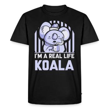 I Am A Real Koala Sweet Koala Bear Koalas Animal - Men's Premium Organic T-Shirt - black - Front - Nico (187cm)