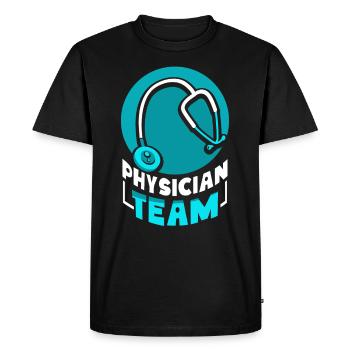 Équipe médicale Équipe Médecine Médecin Médecin Médecin Docteur - T-shirt Premium bio Homme - noir - Devant - Nico (187cm)
