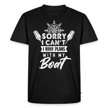 Malheureusement, je ne peux pas avoir de plans avec mon bateau - T-shirt Premium bio Homme - noir - Devant - Nico (187cm)