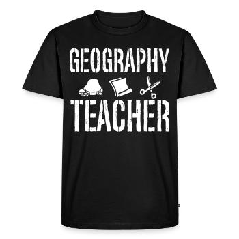 Professeur de géographie Géographie Profession de géographie - T-shirt Premium bio Homme - noir - Devant - Nico (187cm)