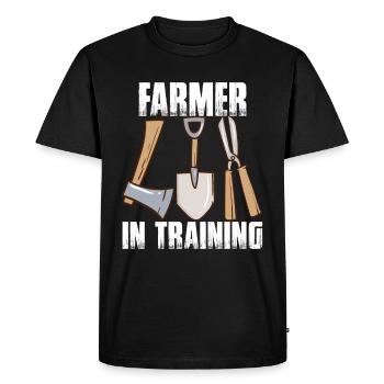 Agriculteur en formation Agriculture agricole Drôle d’agriculteur - T-shirt Premium bio Homme - noir - Devant - Nico (187cm)