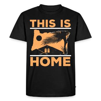 This is Home Oregon USA State of America Oregonian - Men's Premium Organic T-Shirt - black - Front - Nico (187cm)