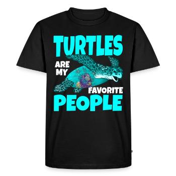 Tortue Biologiste marin Tortues - T-shirt Premium bio Homme - noir - Devant - Nico (187cm)