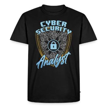 Analyst Für Cybersicherheit Cybersecurity Hacker - T-shirt Premium bio Homme - noir - Devant - Nico (187cm)