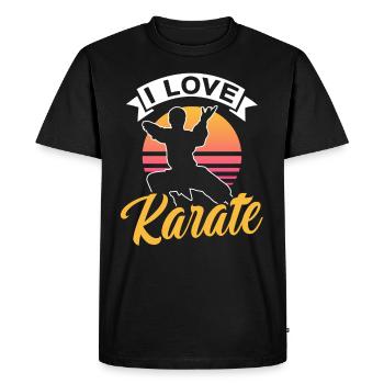 J’adore les arts martiaux de combat de karaté arts martiaux - T-shirt Premium bio Homme - noir - Devant - Nico (187cm)