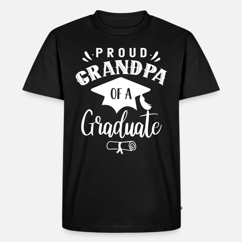 Stolzer Großvater Eines Absolventen Absolvent - Männer Premium Bio T-Shirt - Schwarz