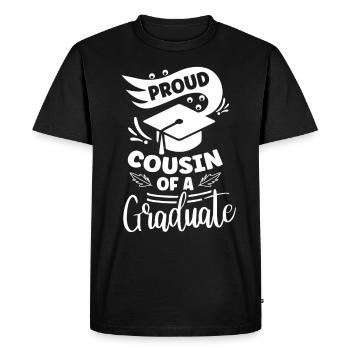 Fier cousin d’un diplômé diplômé - T-shirt Premium bio Homme - noir - Devant - Nico (187cm)