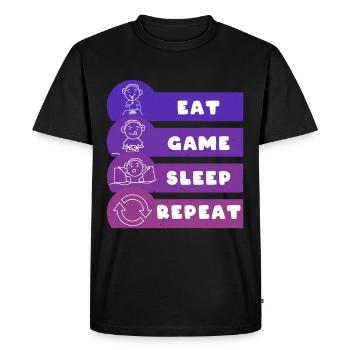 Eat Game Sleep Repeat - Men's Premium Organic T-Shirt - black - Front - Nico (187cm)