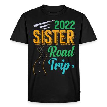2022 Sister Road Trip Vacances Filles Rétro Vintage - T-shirt Premium bio Homme - noir - Devant - Nico (187cm)