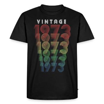Millésime 1973 Année de naissance 1973 Millésime Anniversaire - T-shirt Premium bio Homme - noir - Devant - Nico (187cm)