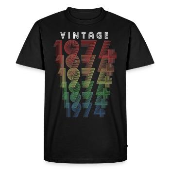 Millésime 1974 Année de naissance 1974 Millésime Anniversaire - T-shirt Premium bio Homme - noir - Devant - Nico (187cm)