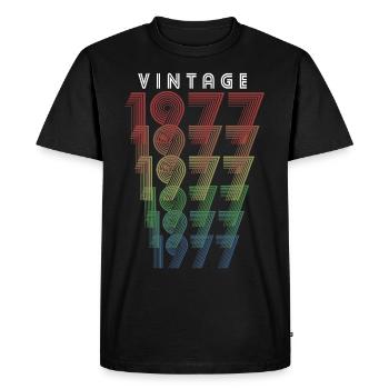 Vintage 1977 Year of birth 1977 Vintage Birthday - Men's Premium Organic T-Shirt - black - Front - Nico (187cm)