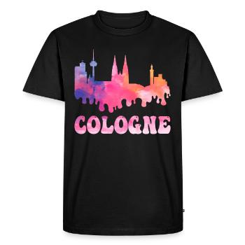 Cologne Cologne Germany City Skyline Splash Colorful - Men's Premium Organic T-Shirt - black - Front - Nico (187cm)