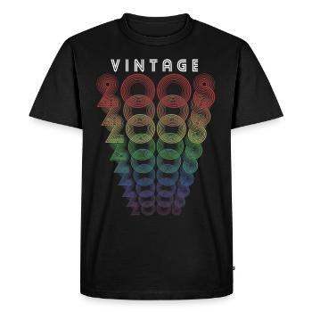 Millésime 2008 Année de naissance 2008 Millésime Anniversaire - T-shirt Premium bio Homme - noir - Devant - Nico (187cm)