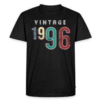 Millésime 1996 Anniversaire Né année 1996 - T-shirt Premium bio Homme - noir - Devant - Nico (187cm)