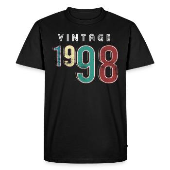 Vintage 1998 Birthday Born year 1998 - Men's Premium Organic T-Shirt - black - Front - Nico (187cm)