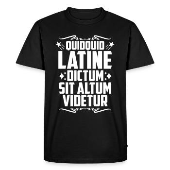 Quidquid Latine Dictum Latin Language Latin Quote - Men's Premium Organic T-Shirt - black - Front - Nico (187cm)