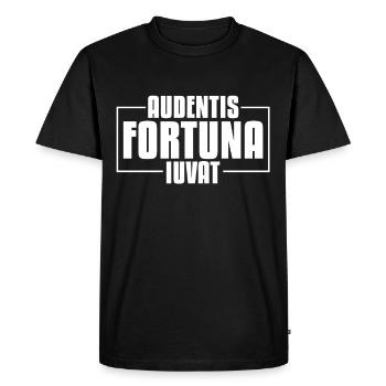 Audentis Fortuna Iuvat Proverbe latin - T-shirt Premium bio Homme - noir - Devant - Nico (187cm)