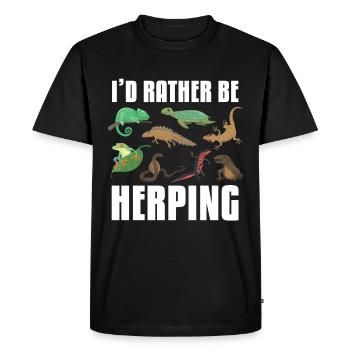 I would rather ping reptile amphibians - Men's Premium Organic T-Shirt - black - Front - Nico (187cm)