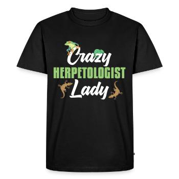 Herpétologiste fou Lady Reptiles Amphibiens - T-shirt Premium bio Homme - noir - Devant - Nico (187cm)