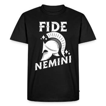 Fide Nemini Latin Language Latin - Men's Premium Organic T-Shirt - black - Front - Nico (187cm)