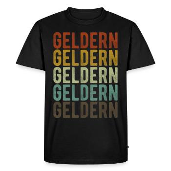 Geldern City Retro Vintage - Men's Premium Organic T-Shirt - black - Front - Nico (187cm)