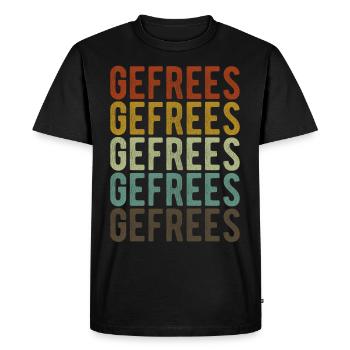 Gefrees Stadt Retro Vintage - Men's Premium Organic T-Shirt - black - Front - Nico (187cm)
