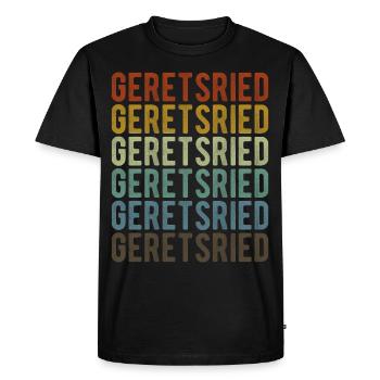 Geretsried City Retro Vintage - Men's Premium Organic T-Shirt - black - Front - Nico (187cm)